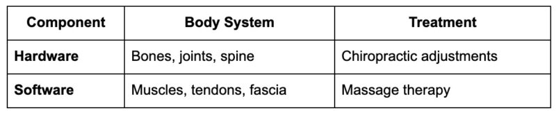 The hardware-software analogy